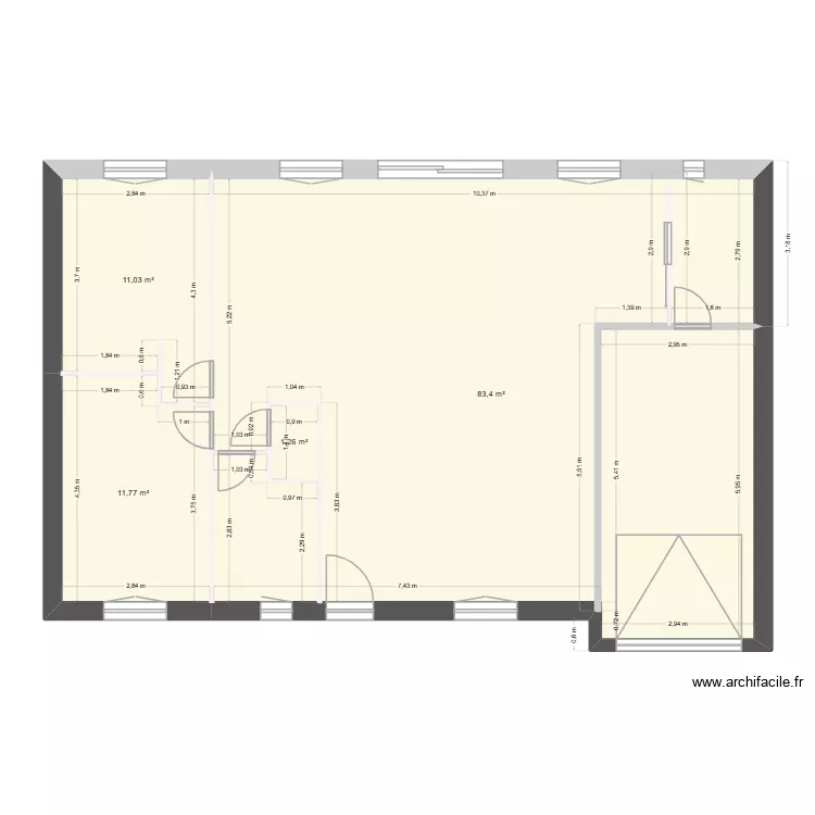 Maison. Plan de 4  et 107 m²