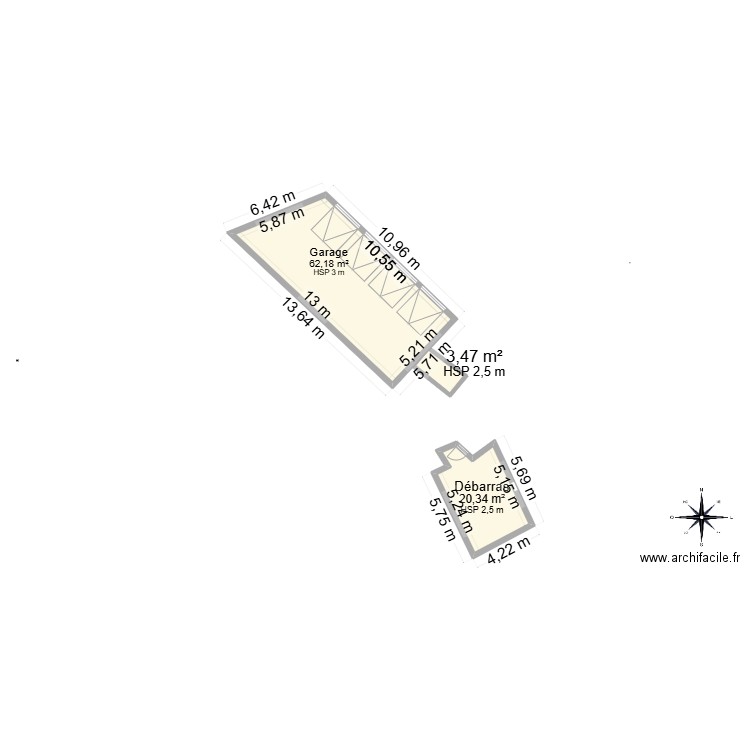 Situation avant travaux. Plan de 0 pièce et 0 m2