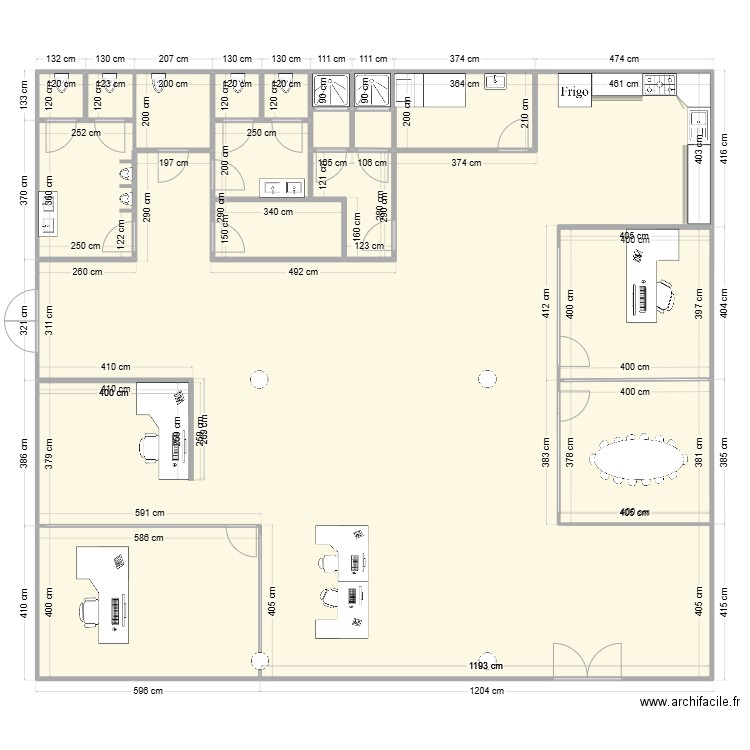 bureau climasanitech. Plan de 18 pièces et 279 m2
