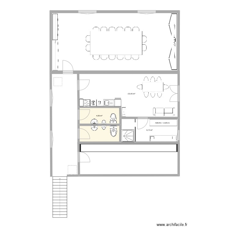 Gräber Fr. Plan de 3 pièces et 42 m2