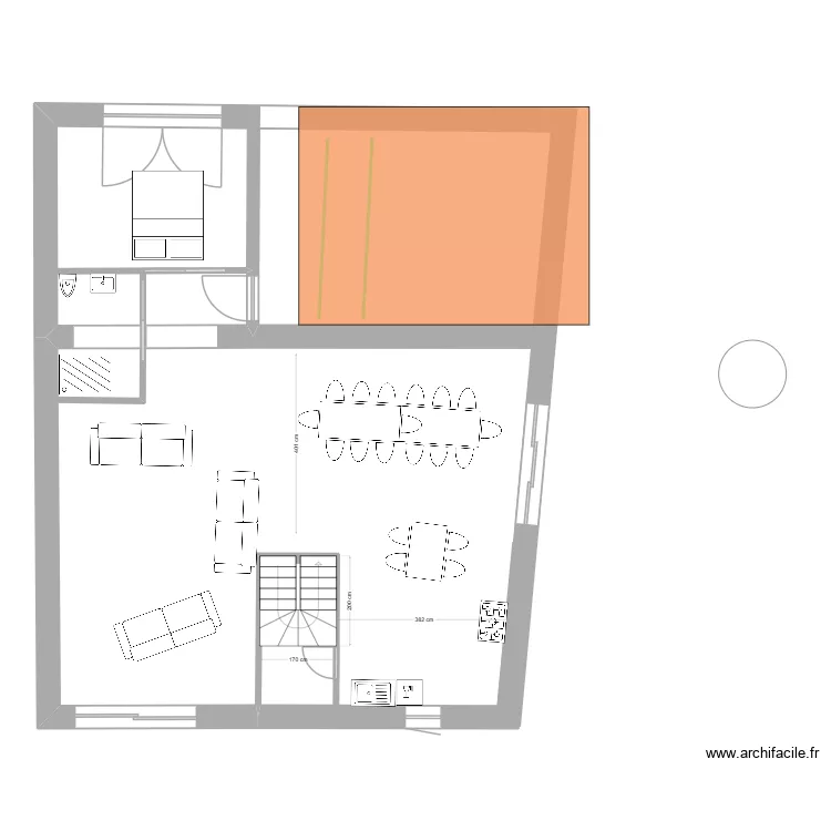 projet C6 global. Plan de 2  et 16 m²