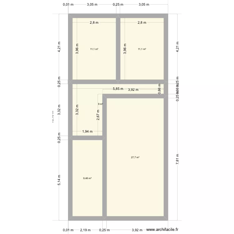 Maison sin-Le-noble. Plan de 5 Pièces et 68 m² Maison sin-Le-noble. Plan de 5 Pièces et 68 m²