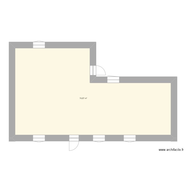 maison mamie. Plan de 1 pièce et 75 m2