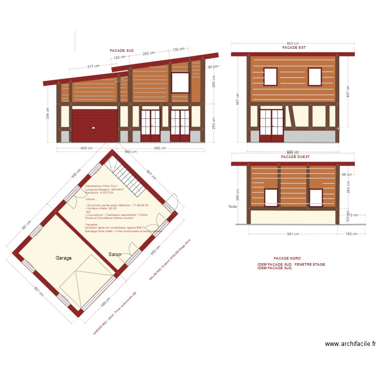 PLAN POUR MODIFICATIF PC. Plan de 30 pièces et 131 m2