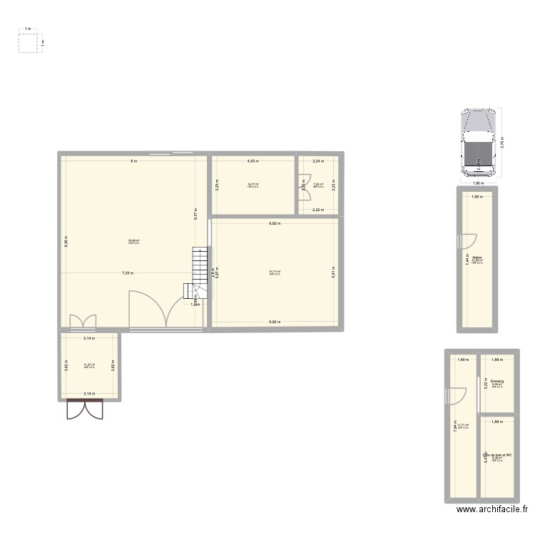 manot3. Plan de 9 pièces et 188 m2