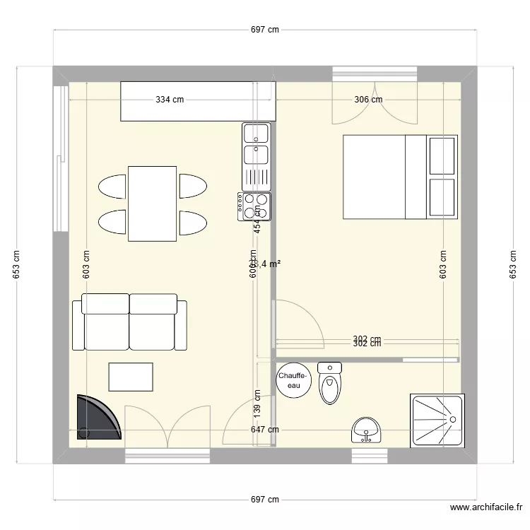 Donz&egrave;re studio2. Plan de 