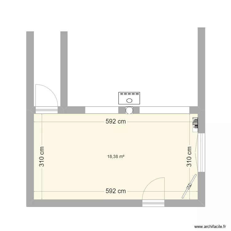 Cuisine travaux nu 1. Plan de 