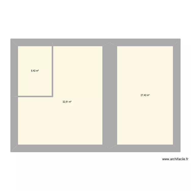 Plan 1er &eacute;tage. Plan de 4  et 66 m²