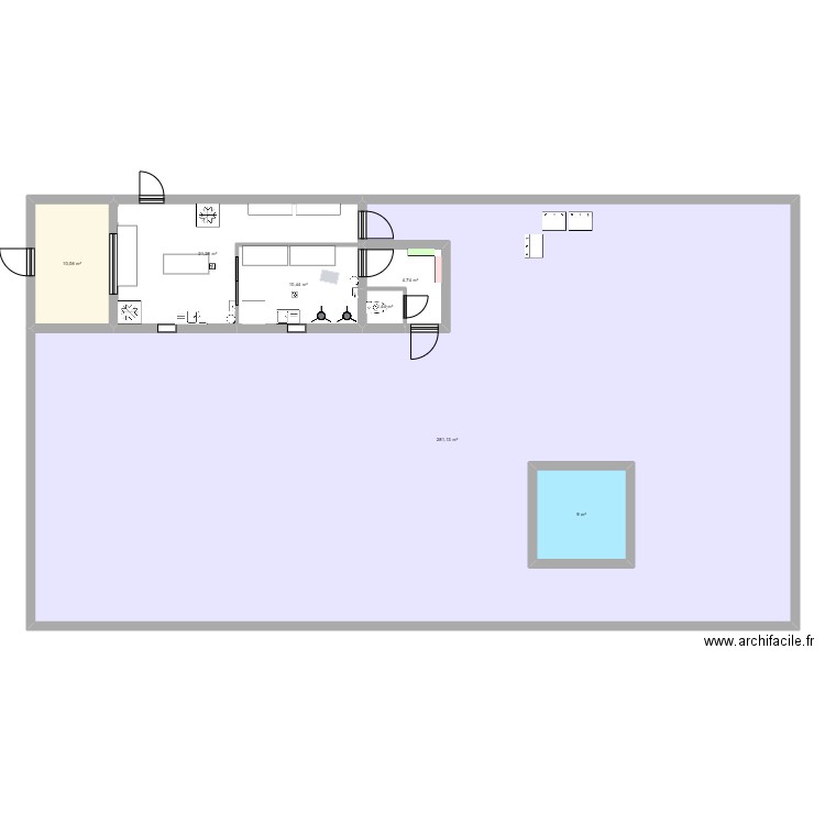 Plan JG 1. Plan de 7 pièces et 350 m2