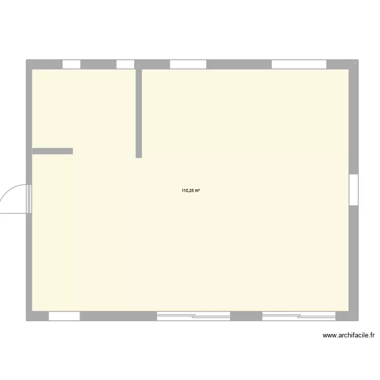 mur n&deg;1. Plan de 1  et 110 m²