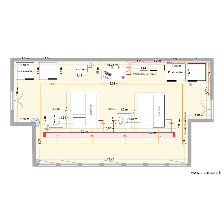 Sae 1.3. Plan de 1 pièce et 121 m2