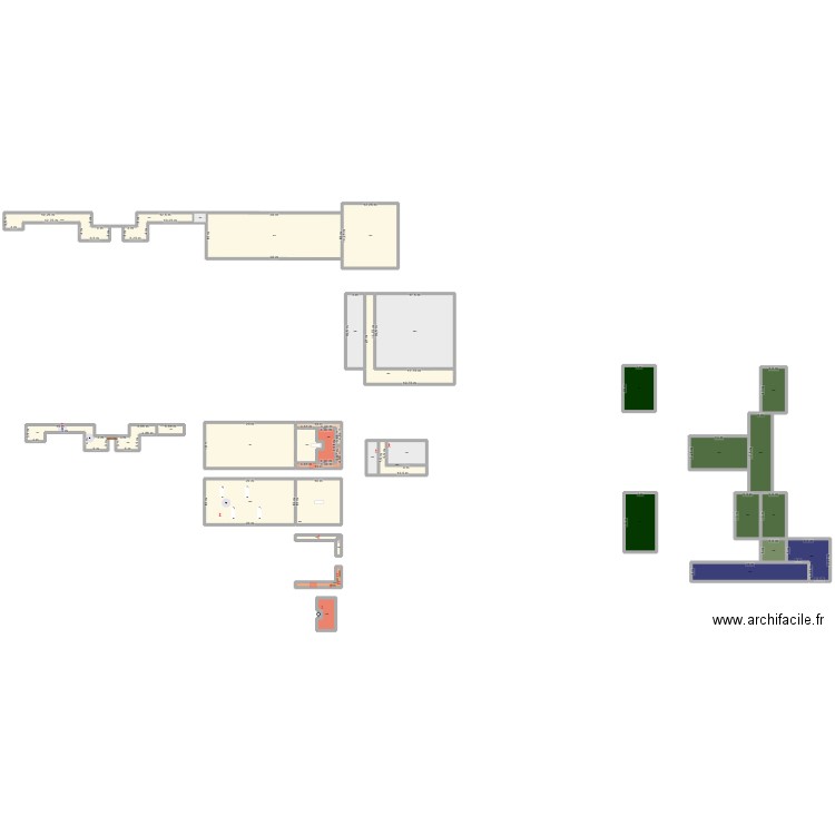 Chapelle. Plan de 35 pièces et 2572 m2