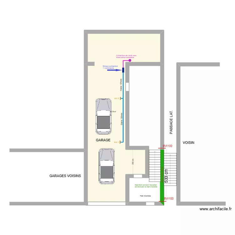 FENIDEK THIEU. Plan de 1  et 84 m²