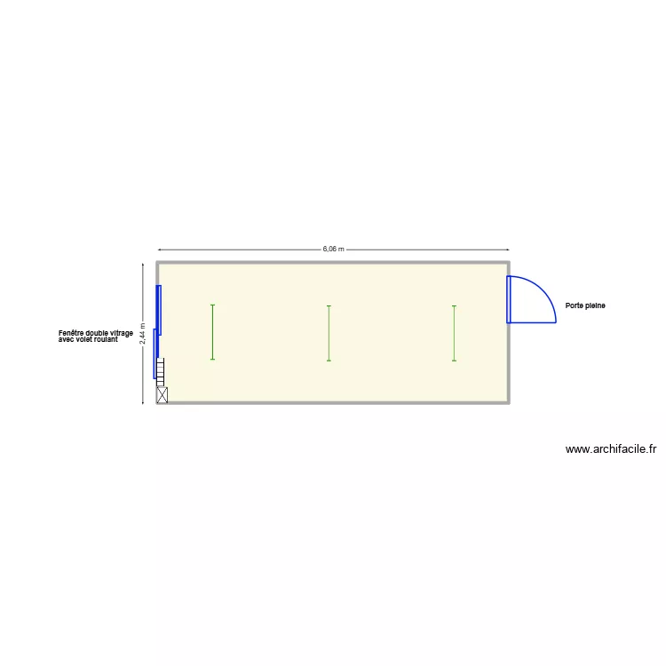 V498. Plan de 1 pièce et 14 m²