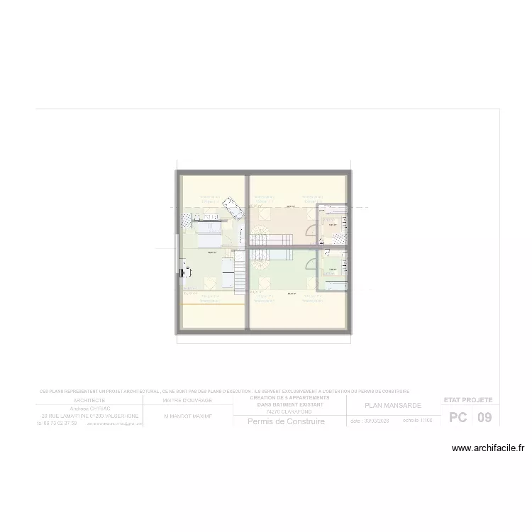 Oratoire 2e. Plan de 5  et 143 m²