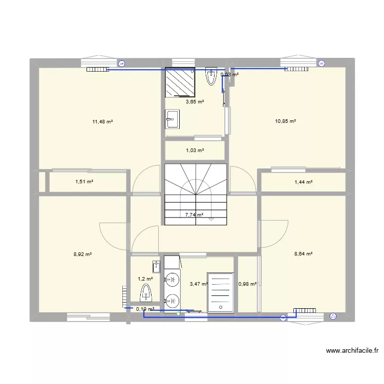 Maison Cormeilles-1er Etage-Plomberie_V2. Plan de 