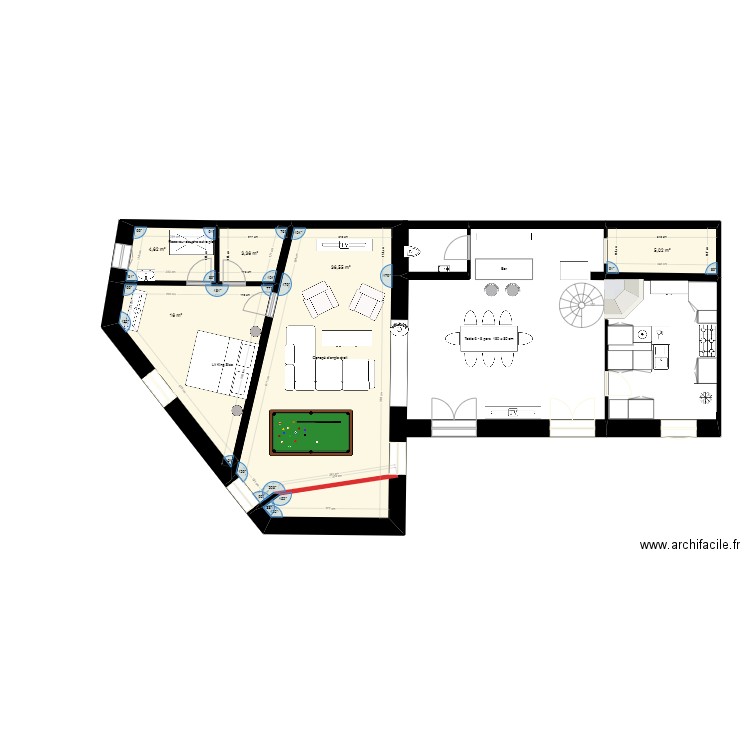 plan maison meublé 3. Plan de 0 pièce et 0 m2