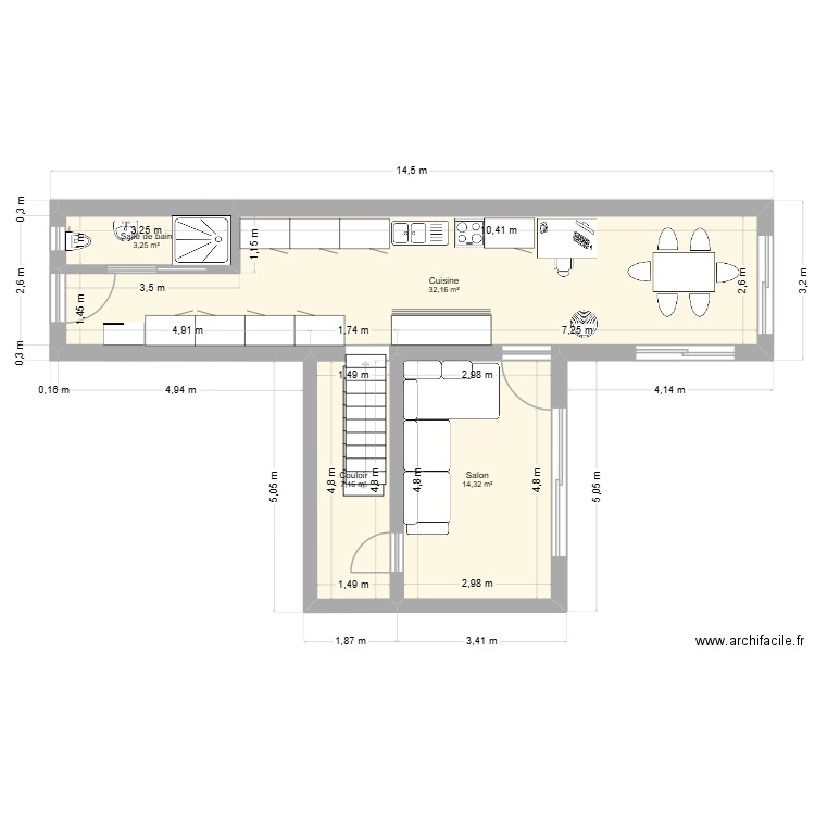 Chantefleur 3. Plan de 12 pièces et 132 m2