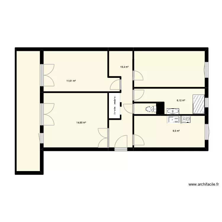 cheron aix. Plan de 7  et 74 m²