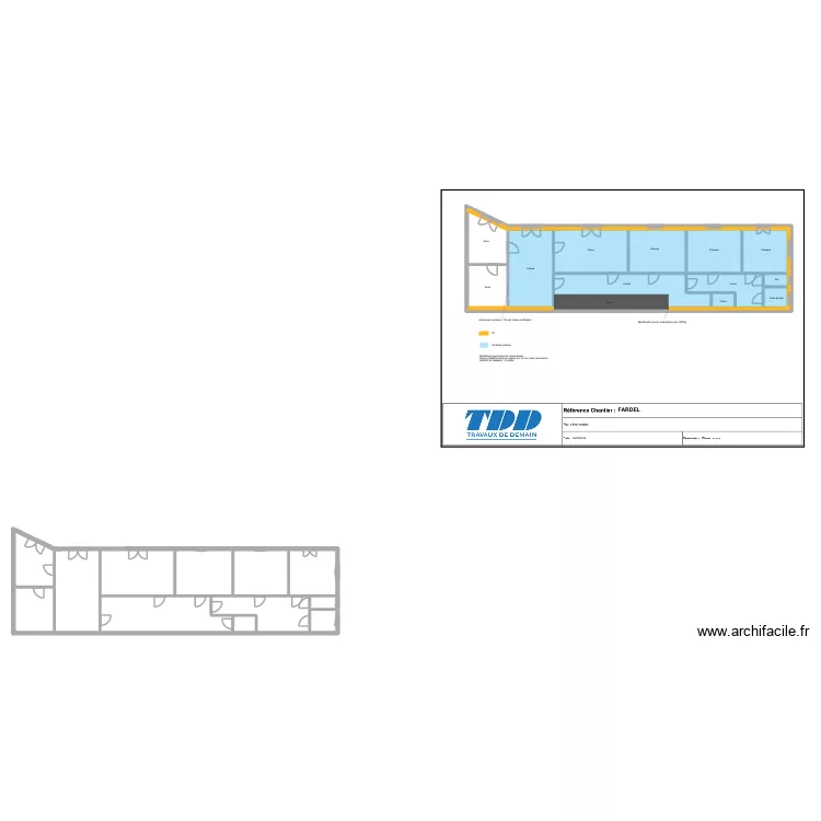 FARDEL. Plan de 24  et 309 m²