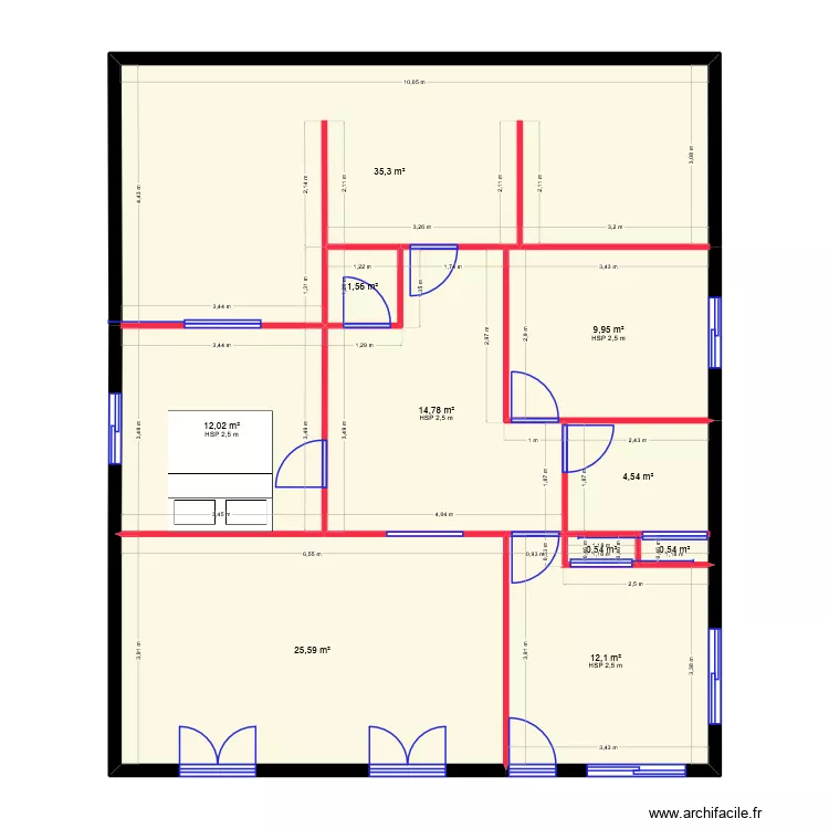 appartement plans 2. Plan de 10  et 117 m²