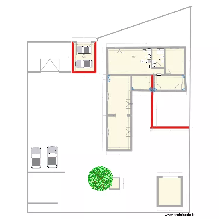 plan cotes. Plan de 5 pièces et 147 m²