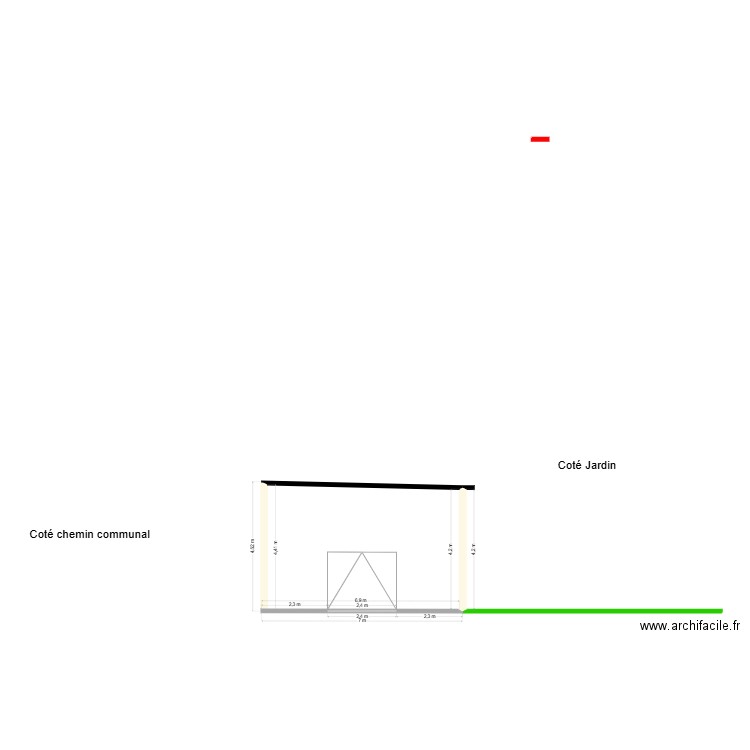 Plan en coupe garage. Plan de 0 pièce et 0 m2