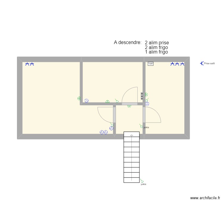 Maman Célia. Plan de 4 pièces et 29 m2