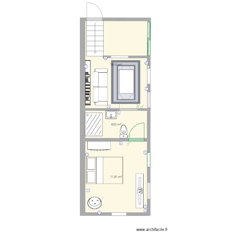 Annexeisa. Plan de 3 pièces et 31 m2