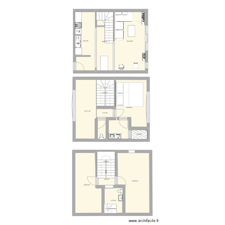 Montignon 1. Plan de 13 pièces et 107 m2