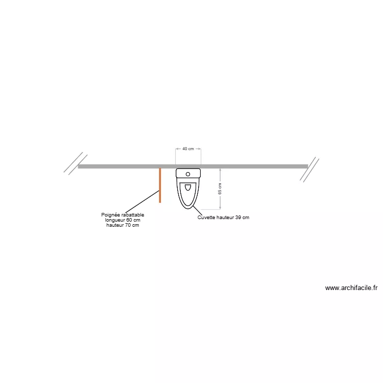 BONIFACE WC existant. Plan de 