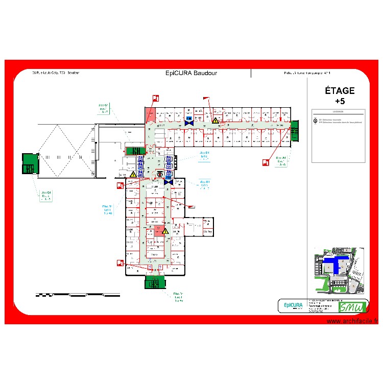 etage +5 epicura baudour. Plan de 0 pièce et 0 m2