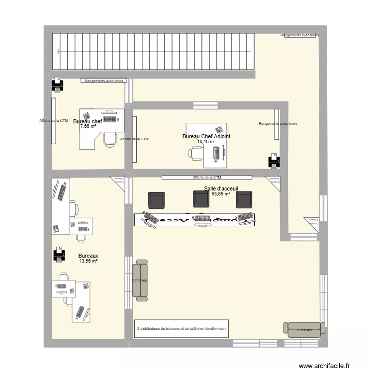 Rez-de-chaussé CTM. Plan de 4 et 85 m² Rez-de-chaussé CTM. Plan de 4 et 85 m²
