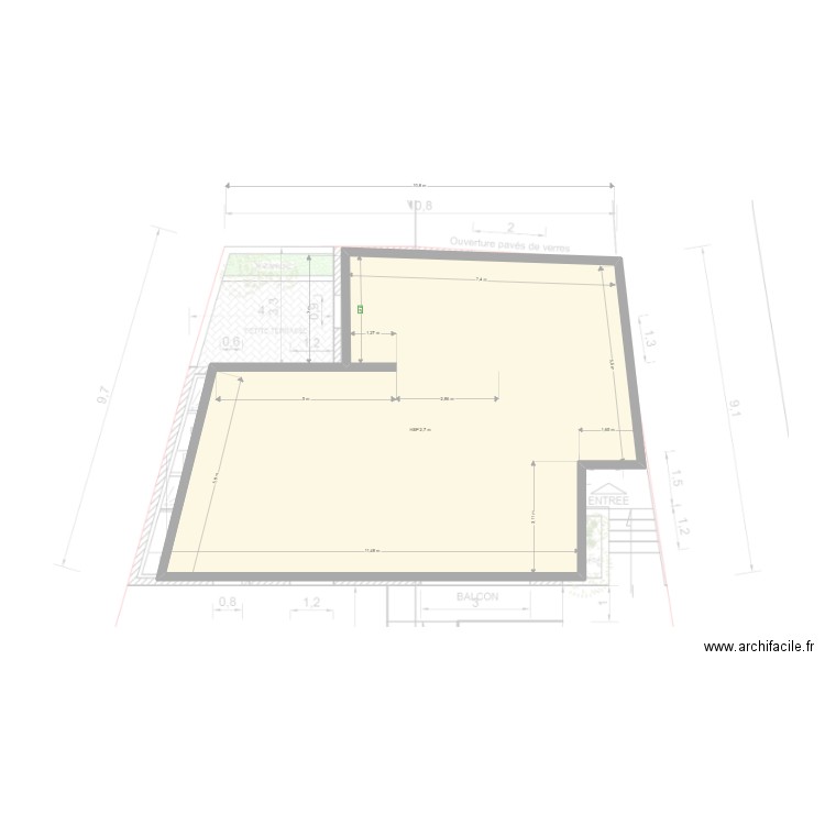 MAISON DE MERIA GROS OEUVRE. Plan de 1 pièce et 87 m2