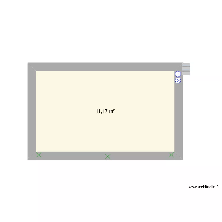 plan box d'essai. Plan de 1 Pièce et 11 m² plan box d'essai. Plan de 1 Pièce et 11 m²