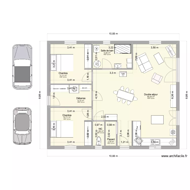 projet logis c&ocirc;t&eacute; parking. Plan de 