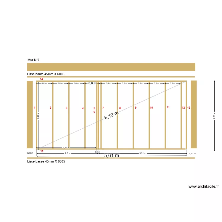 Face nord RDC. Plan de 