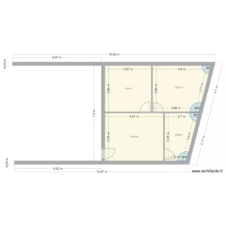 DELAPORTE FARGUES. Plan de 4  et 54 m²