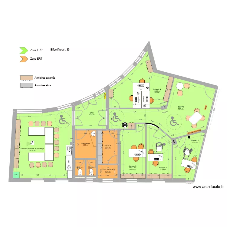 Pamiers v7 - ERP. Plan de 16  et 141 m²
