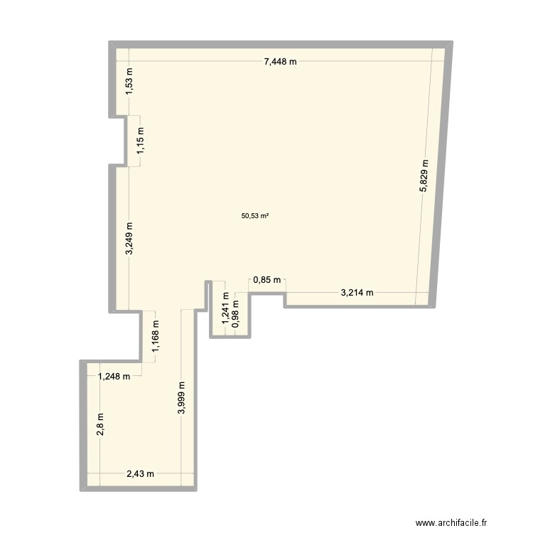 SALON. Plan de 1 pièce et 51 m2