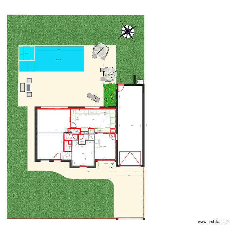 ARNOULD TERRASSE PISCINE. Plan de 35 pièces et 563 m2