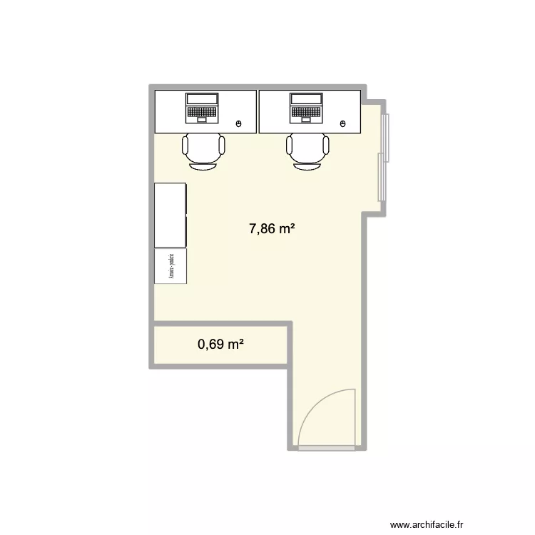 Despacho - Final. Plan de 2 Pièces et 9 m²