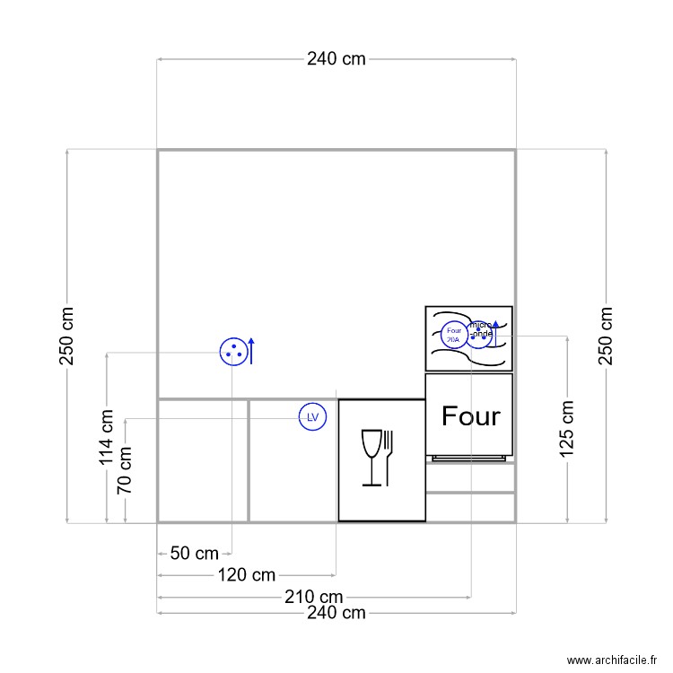 plan de travail  cote four1. Plan de 0 pièce et 0 m2