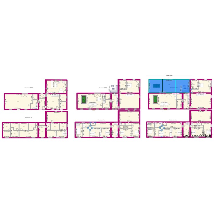 plan def poulmain. Plan de 69 pièces et 1181 m2