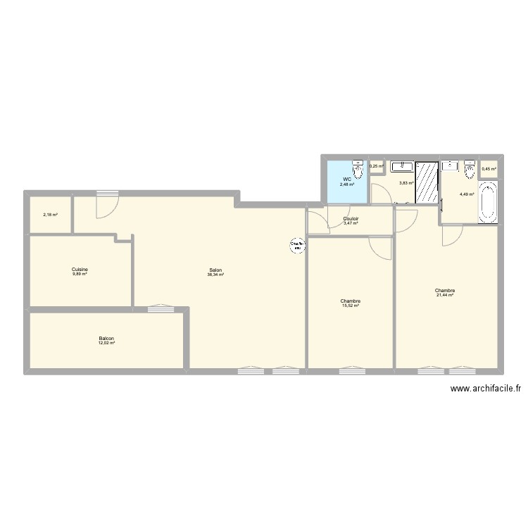 Appartement AURENGE. Plan de 12 pièces et 114 m2