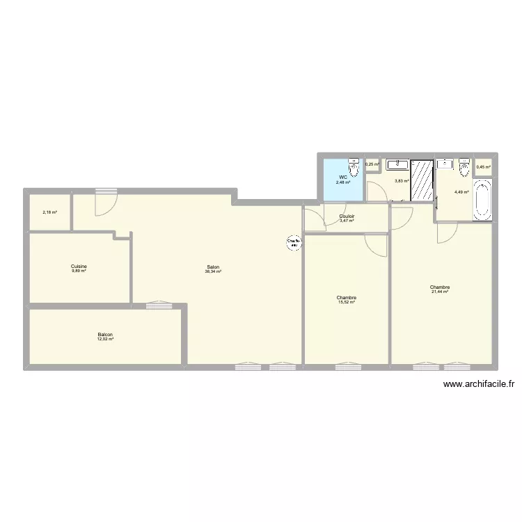 Appartement AURENGE. Plan de 