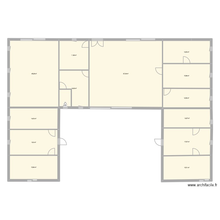 futur. Plan de 13 pièces et 275 m2
