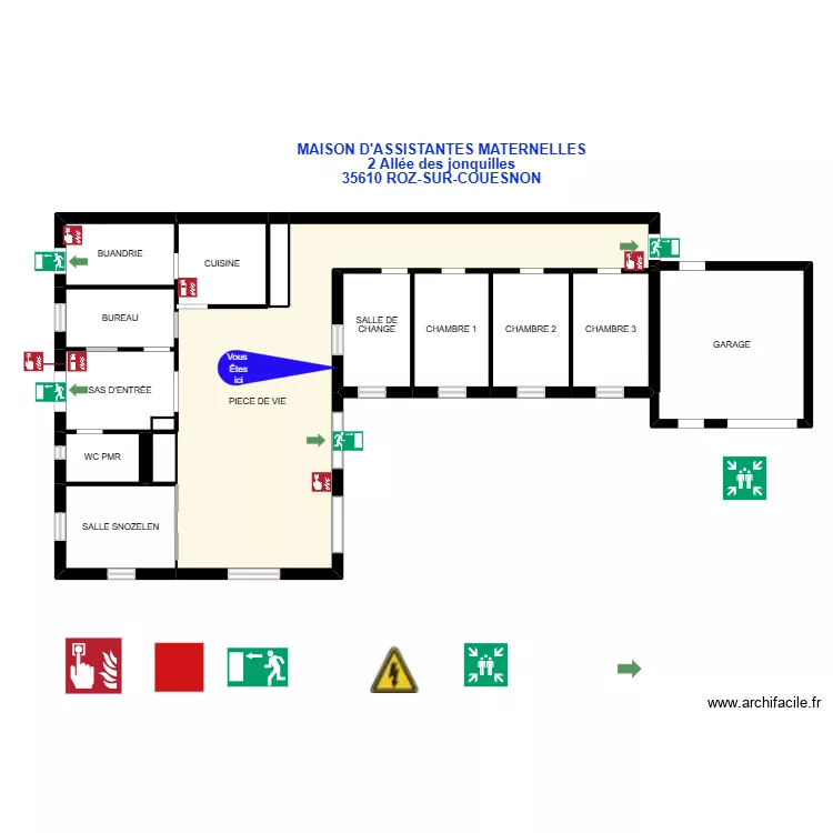 PLAN EVACUATION. Plan de 14  et 274 m²