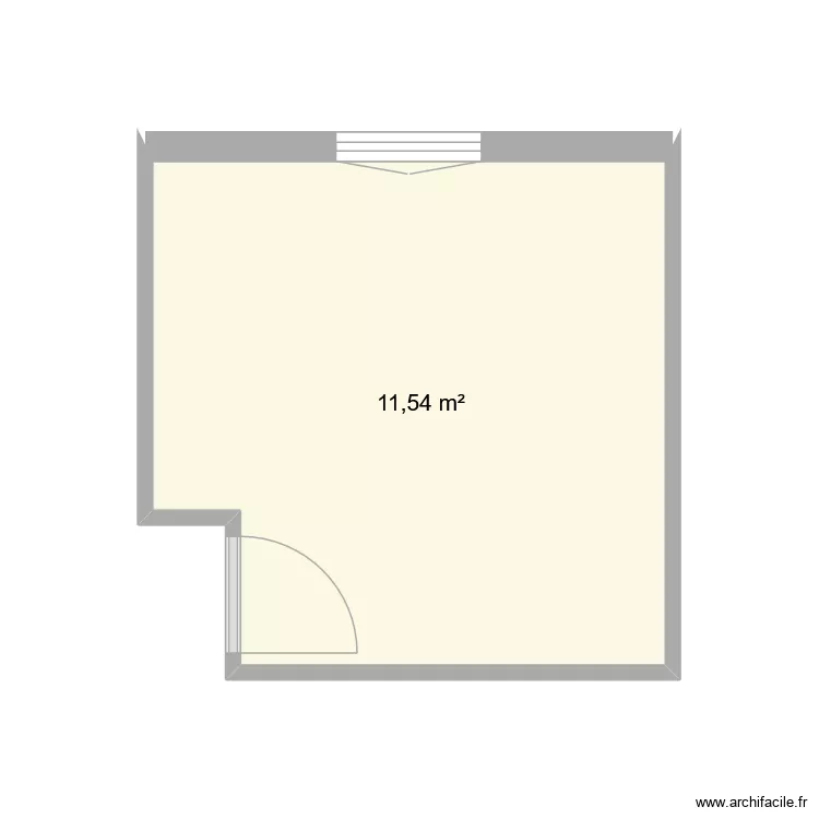 Plan chambre Lina, projet fictif intervention coll&egrave;ge. Plan de 1  et 12 m²