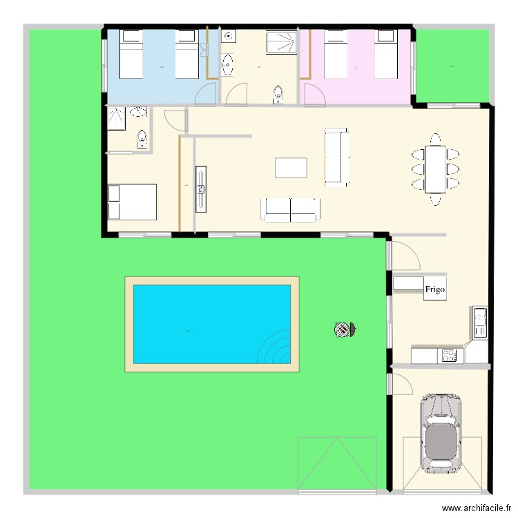 plan villebon 116m2 nouv amenagé. Plan de 7 pièces et 298 m2